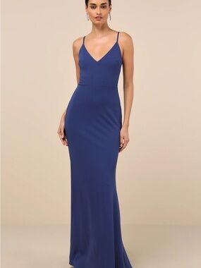 Lulus | Dresses | Photo Finish Royal Blue Sequin Laceup Maxi Dress |  Poshmark